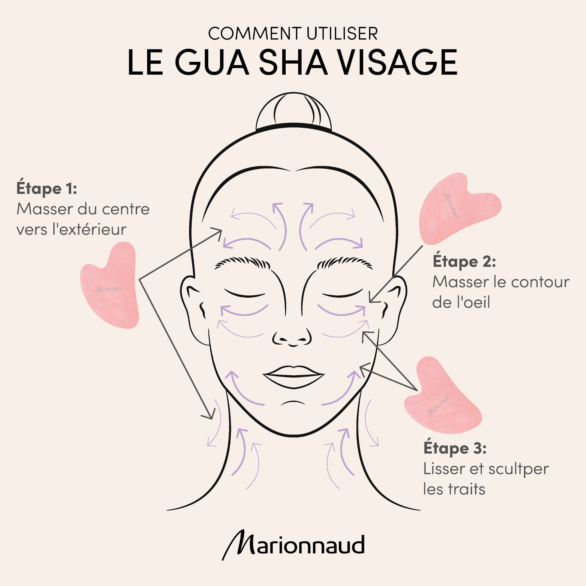 Le gua sha - quartz rose