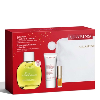 Coffret eau extraordinaire + baume corps super hydratant + lip comfort oil 01 honey + trousse