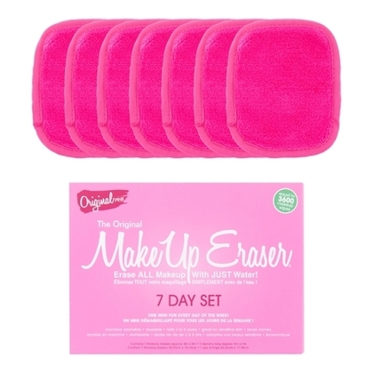 7PIECES MAKE UP ERASER ORIGINAL PINK Kit de 7 serviettes démaquillantes réutilisables  1 of 4 