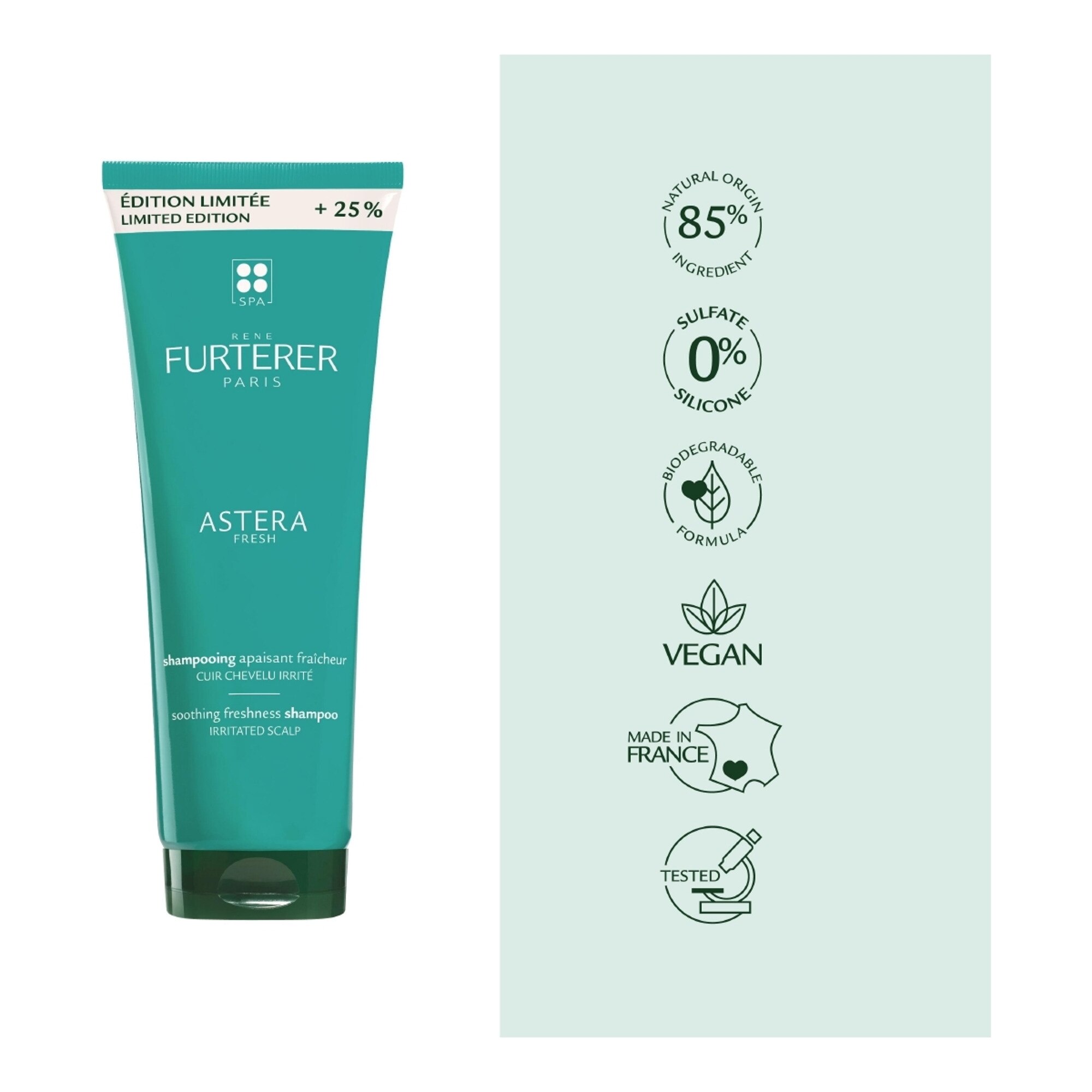 250ML RENE FURTERER ASTERA Shampooing apaisant fraîcheur 1 of 4
