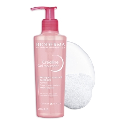 200ML BIODERMA CRÉALINE Gel moussant nettoyant visage doux peaux sensibles à intolérantes  1 of 3 