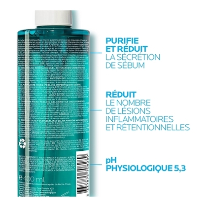 400ML LA ROCHE POSAY EFFACLAR Gel purifiant micro-peeling anti-imperfections à l’acide salicylique  1 of 4 