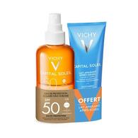 300mL VICHY CAPITAL SOLEIL Eau solaire sublimateur de hâle spf50 + lait apaisant après-soleil offert  1 of 2 