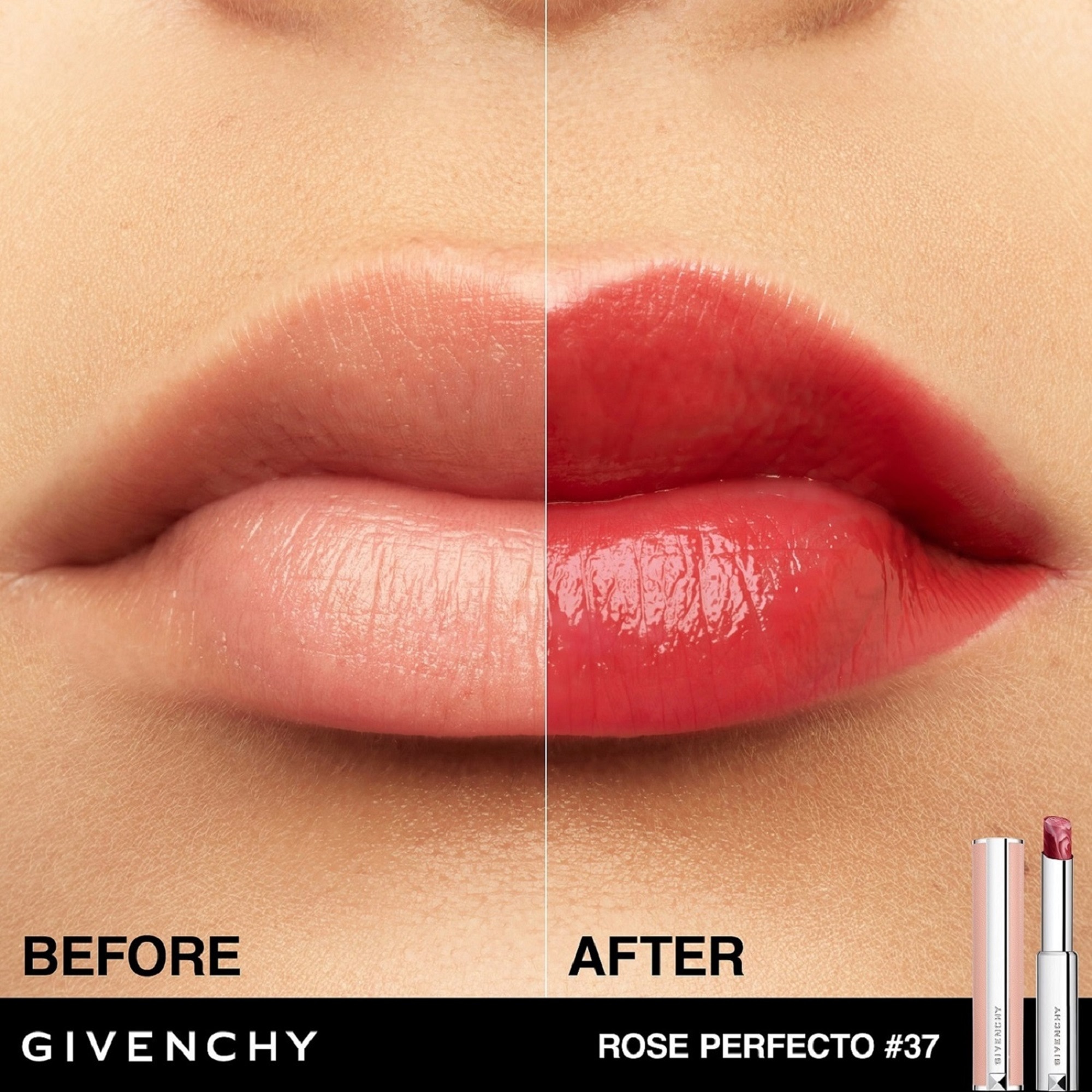 GIVENCHY ROSE PERFECTO LIP BALM Baume embellisseur de lèvres hydratation 24h 1 of 4