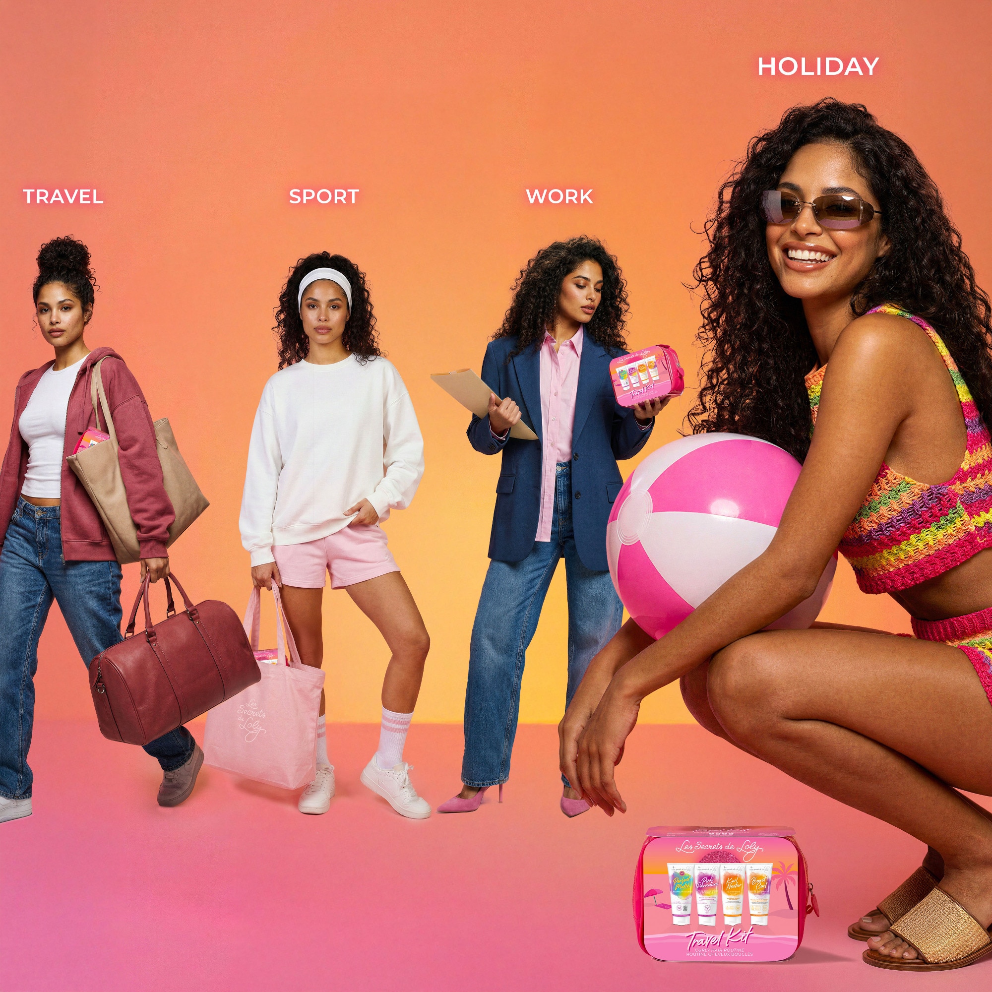  LES SECRETS DE LOLY TROUSSE CHEVEUX BOUCLÉS Trousse cheveux bouclés - format voyage  1 of 4 