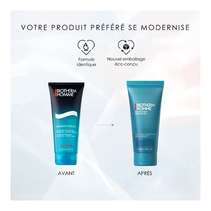 200ML BIOTHERM HOMME AQUAFITNESS Gel douche rafraîchissant & revitalisant corps & cheveux  1 of 2 