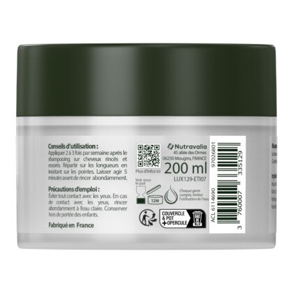 200ML Luxeol MASQUE FORTIFIANT Redonne force et vitalité aux cheveux - cheveux normaux  1 of 3 