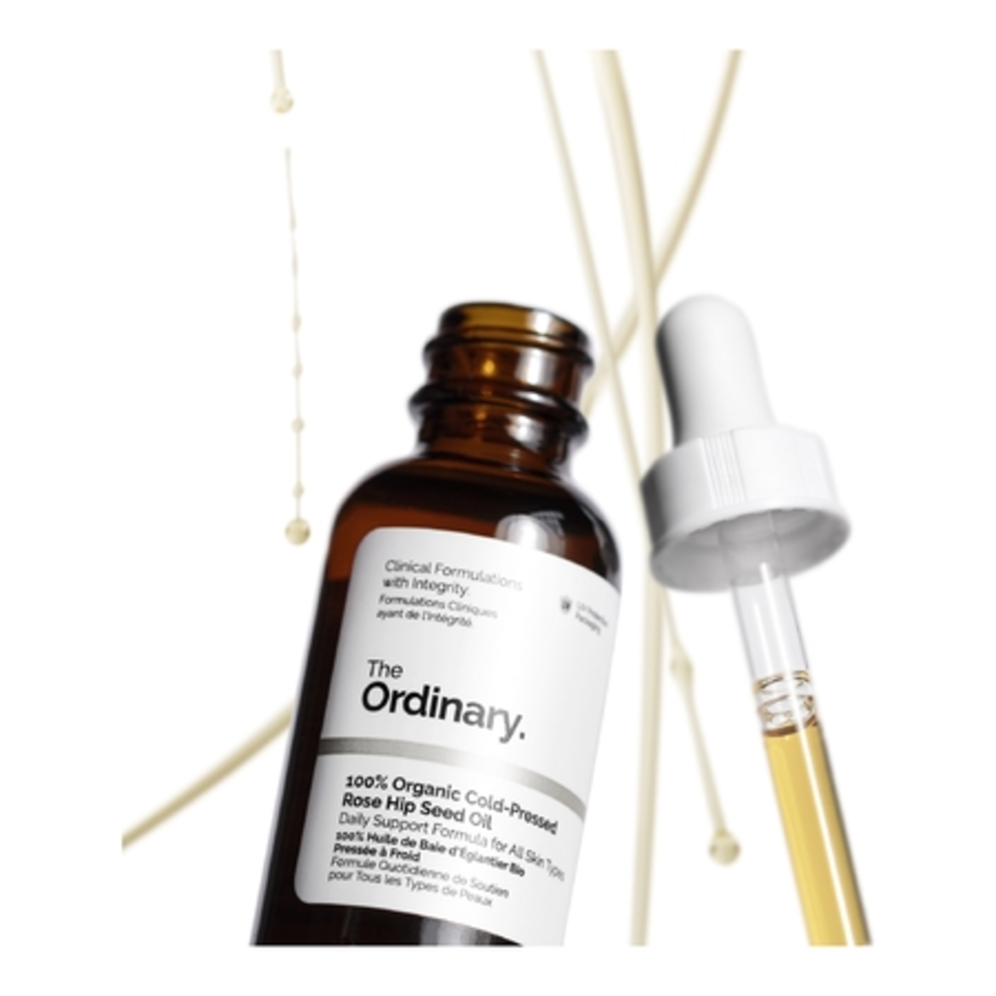 100% huile de baie d'églantier bio pressée à froid