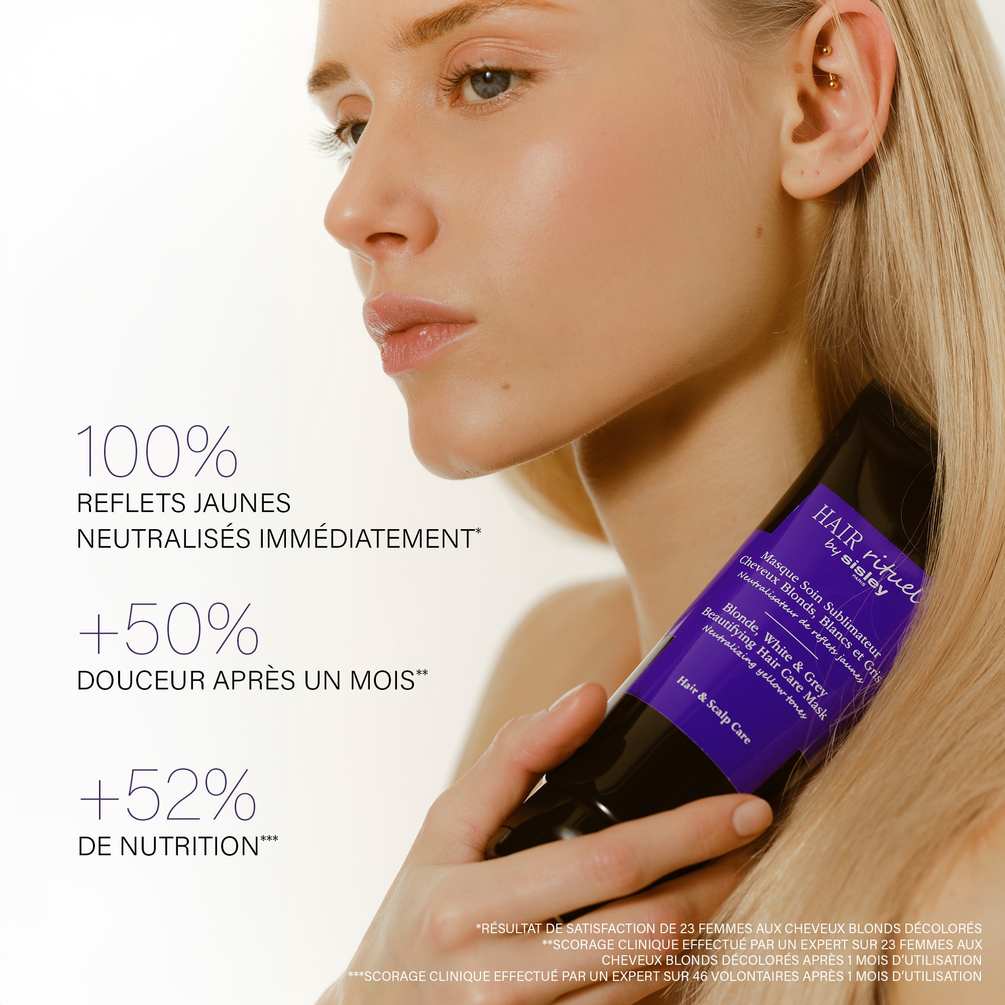 Masque soin sublimateur cheveux blonds, blancs et gris