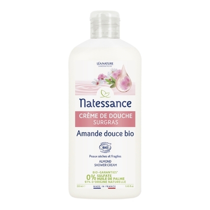 250ML Natessance DOUCHE BIO Crème douche surgras Amande Douce  1 of 2 