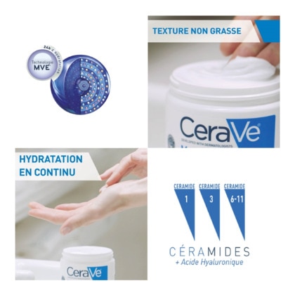 454G CERAVE CERAVE Baume hydratant 48h visage & corps peaux sèches à très sèches  1 of 4 