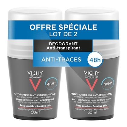 100ML VICHY HOMME V Déodorant 48H anti-transpiration anti-irritation peaux sensibles - lot de 2  1 of 4 