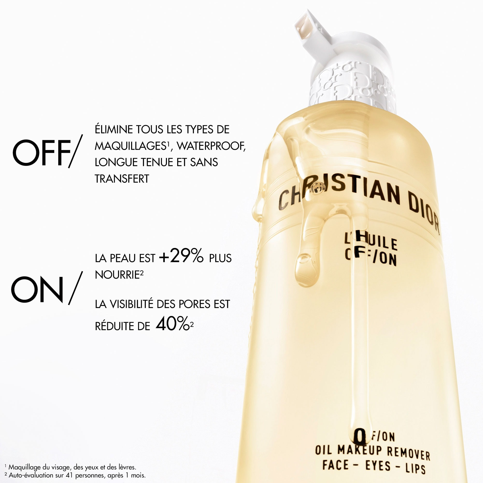 L'huile off/on - huile démaquillante visage, yeux et lèvres à rincer