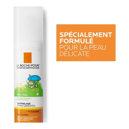 50mL LA ROCHE POSAY ANTHELIOS DERMO-PEDIATRICS Lait solaire spécial bébé & nourrisson - SPF50+  1 of 4 