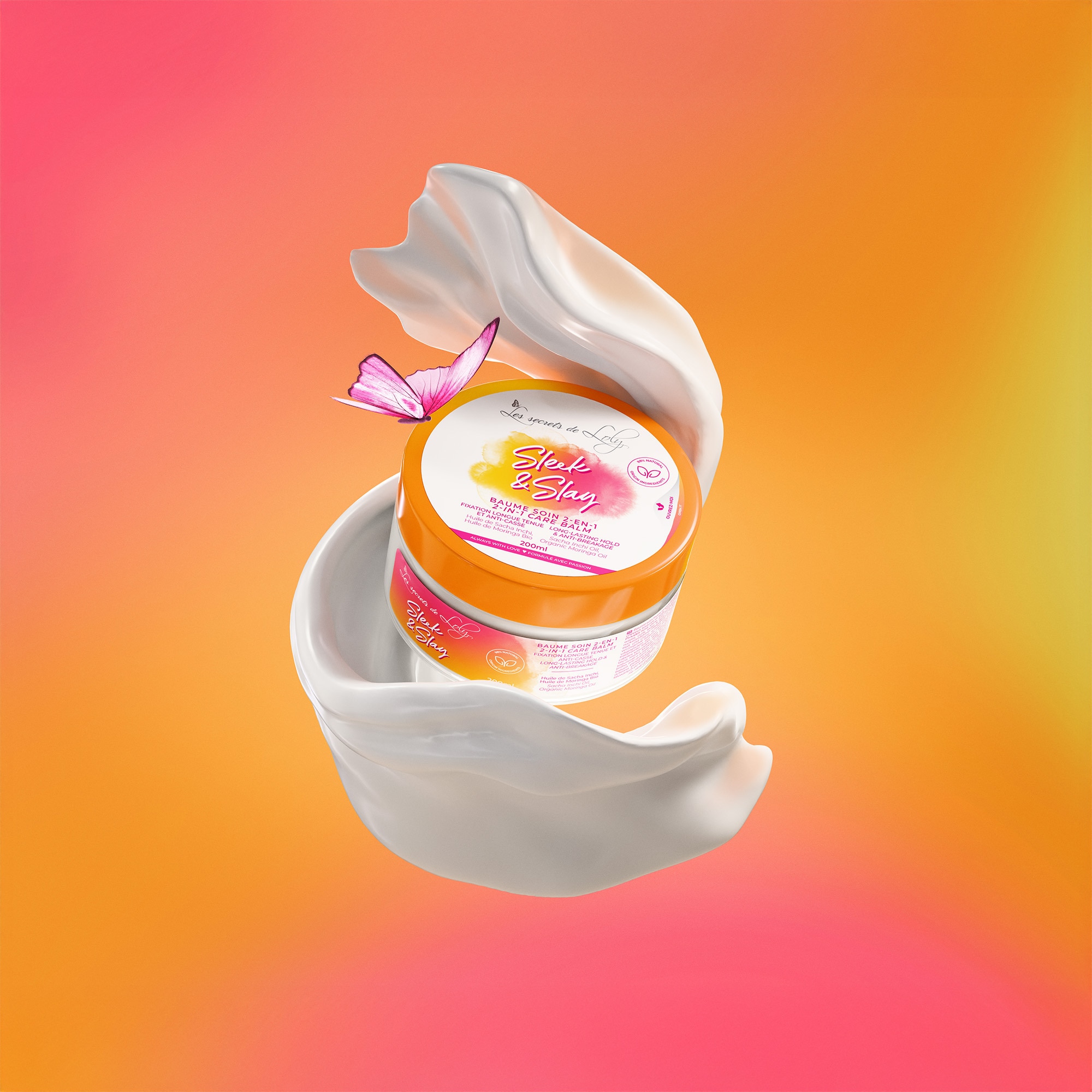 200ML LES SECRETS DE LOLY SLEEK & SLAY Baume soin 2-en-1 fixation longue tenue et anti-casse  1 of 4 