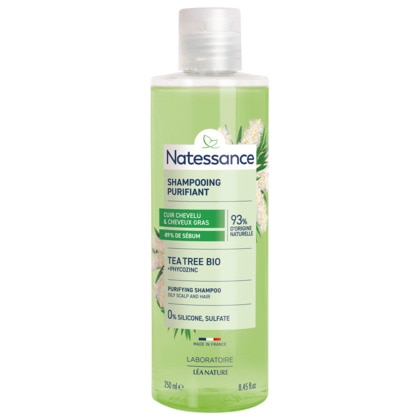 200ML Natessance CAPILLAIRE Shampooing équilibrant purifiant tea tree  1 of 2 