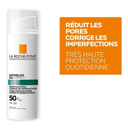 50mL LA ROCHE POSAY ANTHELIOS OIL CORRECT Crème solaire quotidienne - réduit les pores et corrige les imperfections SPF50+  1 of 4 