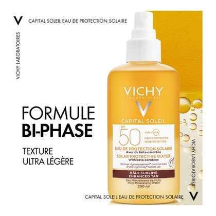 200ML VICHY CAPITAL SOLEIL Eau de protection solaire hâle sublimé SPF50  1 of 4 