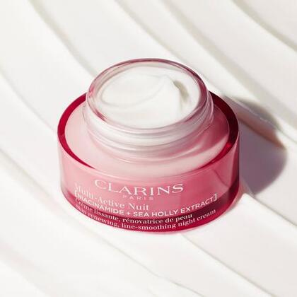 50ML Clarins MULTI-ACTIVE Crème nuit lissante, rénovatrice de peau – peaux sèches  1 of 4 