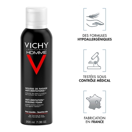 200ML VICHY HOMME V Mousse à raser anti-irritation peau sensible  1 of 4 