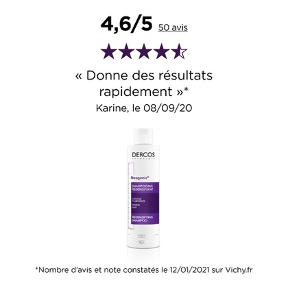 200ML VICHY DERCOS TECHNIQUE Neogenic shampooing redensifiant pour cheveux clairsemés  1 of 4 