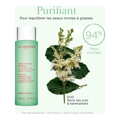 200ML Clarins LOTION TONIQUE Lotion tonique purifiante aux extraits de reine des près & fleur de safran  1 of 4 