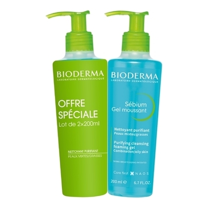 400ML BIODERMA SÉBIUM Lot de 2 - gel moussant nettoyant visage pour peaux mixtes à grasses  1 of 1 