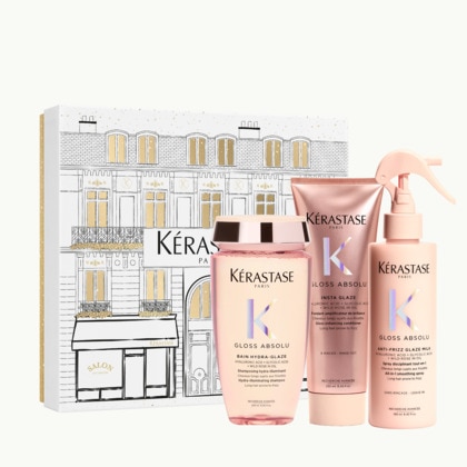 KÉRASTASE GLOSS ABSOLU Coffret routine bain fondant + spray pour cheveux longs sujets aux frisottis 1 of 4