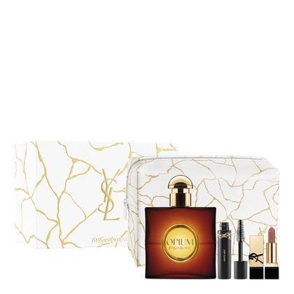  Yves Saint Laurent OPIUM Coffret eau de parfum + miniature mascara + miniature rouge à lèvre + pochette  1 of 1 