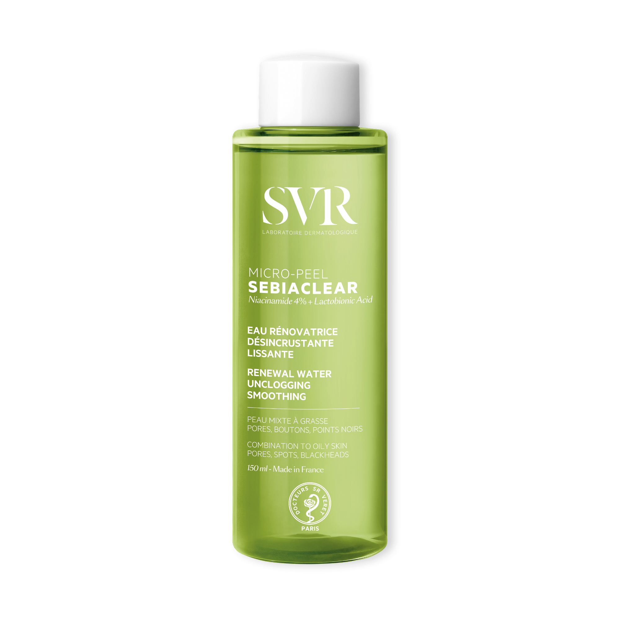 Laboratoire Svr - Sebialclear Micro-peel - Eau Rénovatrice Désincrustante Et Lissante - 150ml