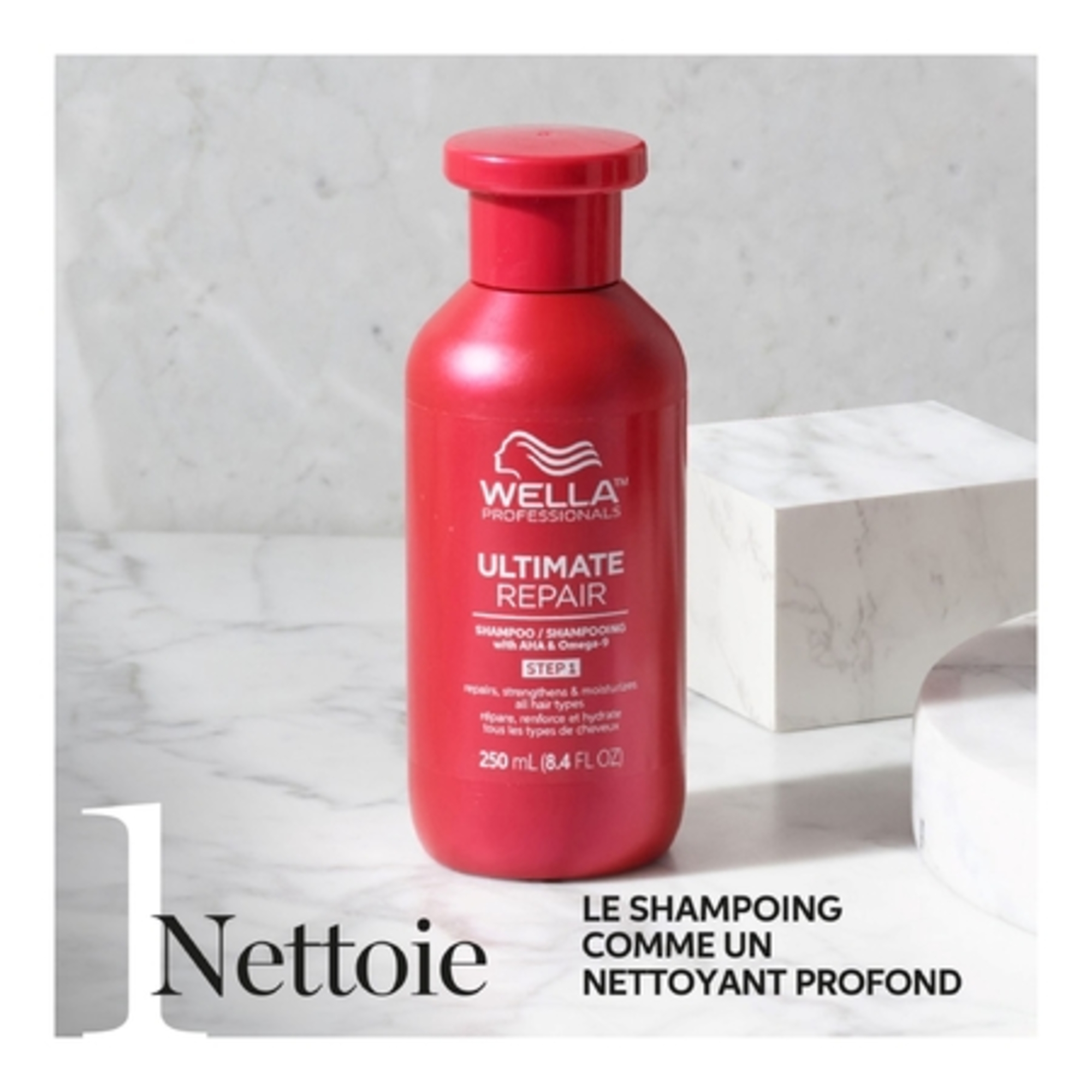 Shampoing crème professionnel léger cheveux abîmés