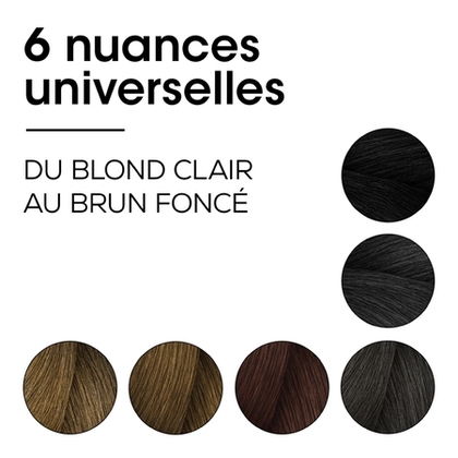Spray de retouches racines s'estompe en 1 shampooing brun