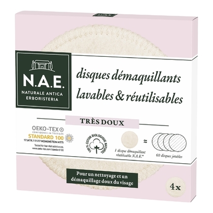  N.A.E. DEMAQUILLANT Disques démaquillants visage cotons réutilisables  1 of 2 