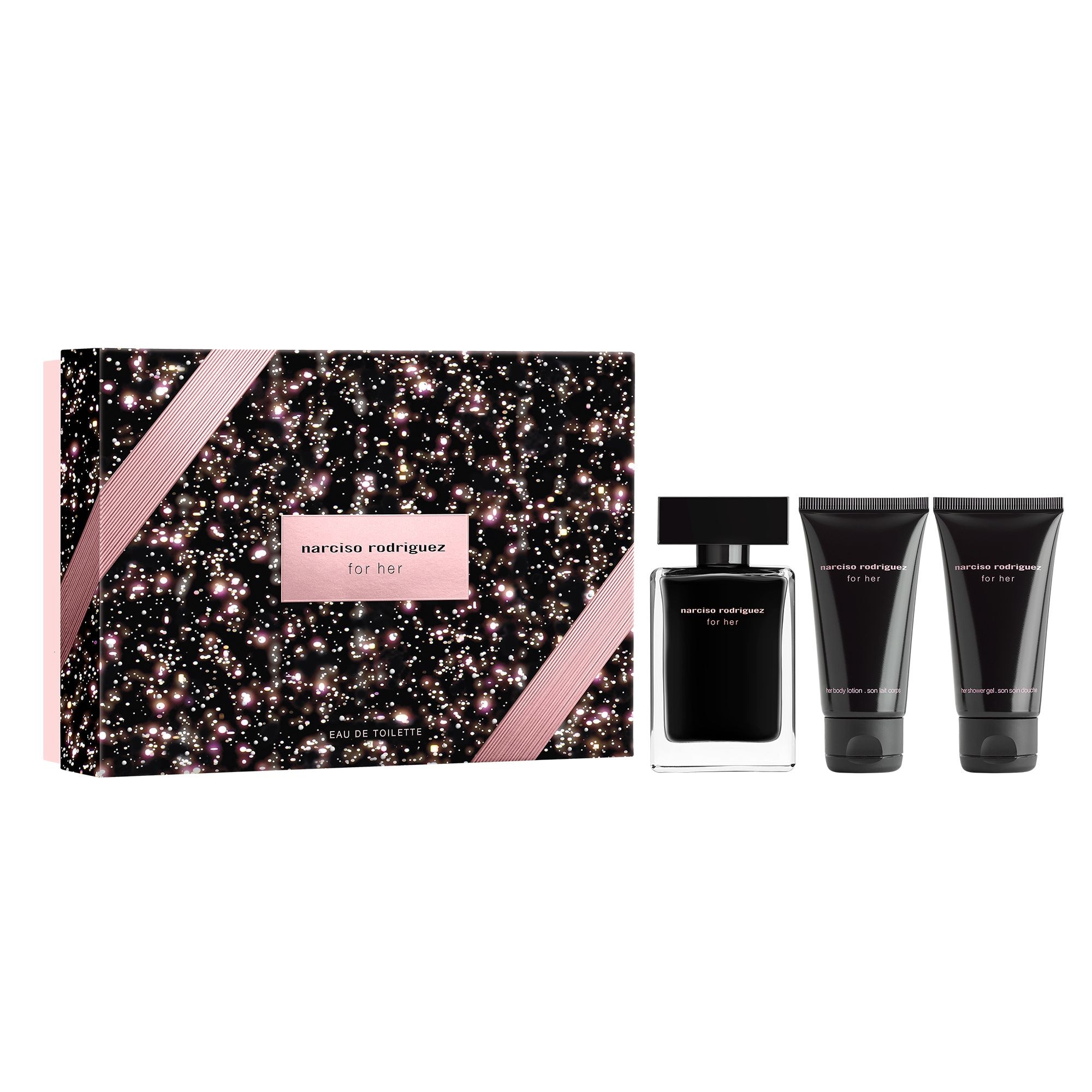  Narciso Rodriguez FOR HER Coffret - eau de toilette + lait corps + gel douche 