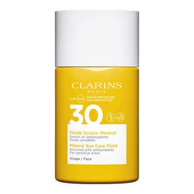 Clarins - Crème Solaire Visage - Fluide Solaire Minéral - Visage Uva/uvb 30 - 30ml