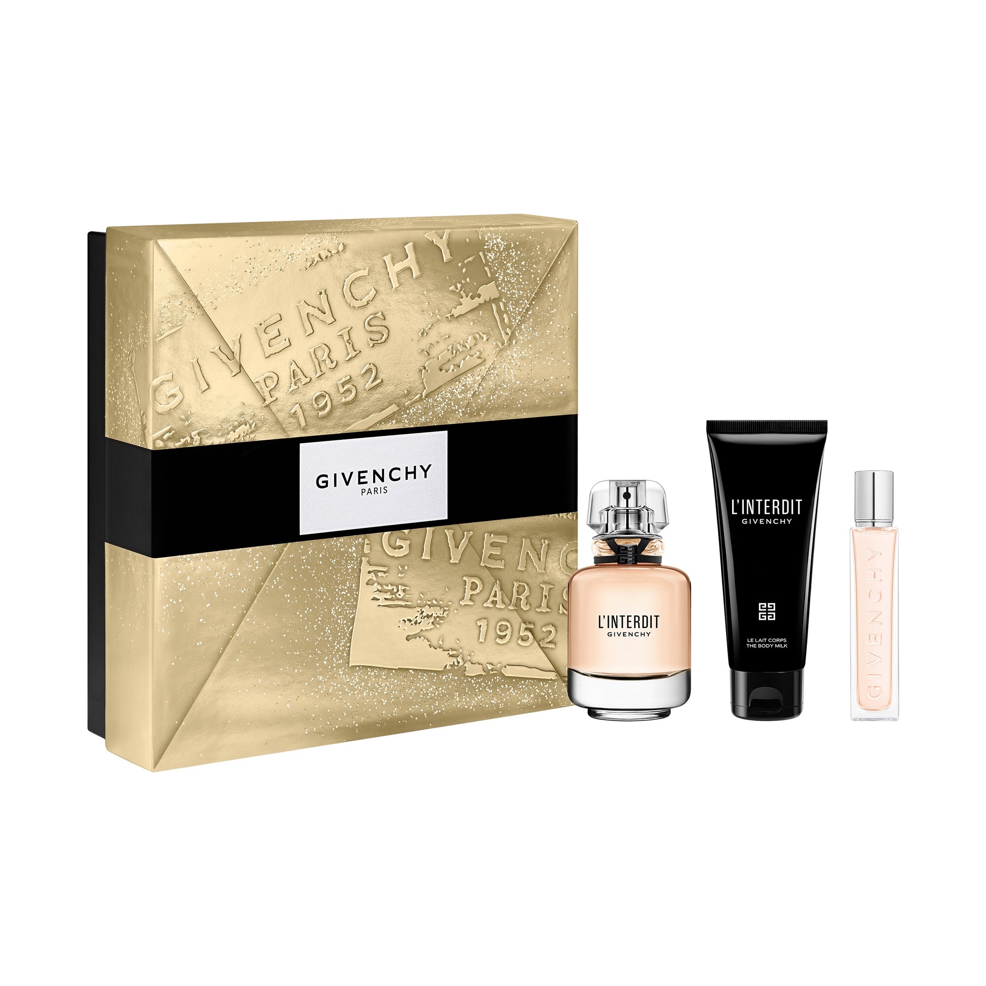GIVENCHY L'INTERDIT Coffret - eau de parfum + lait pour le corps + vaporisateur de voyage 1 of 4 Coffret - eau de parfum + lait pour le corps + vaporisateur de voyage