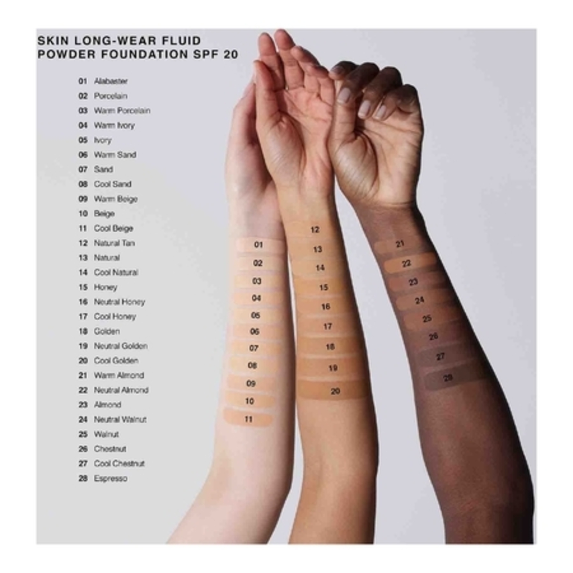 Fond de teint fluide longue tenue fini mat et effet poudré SPF20