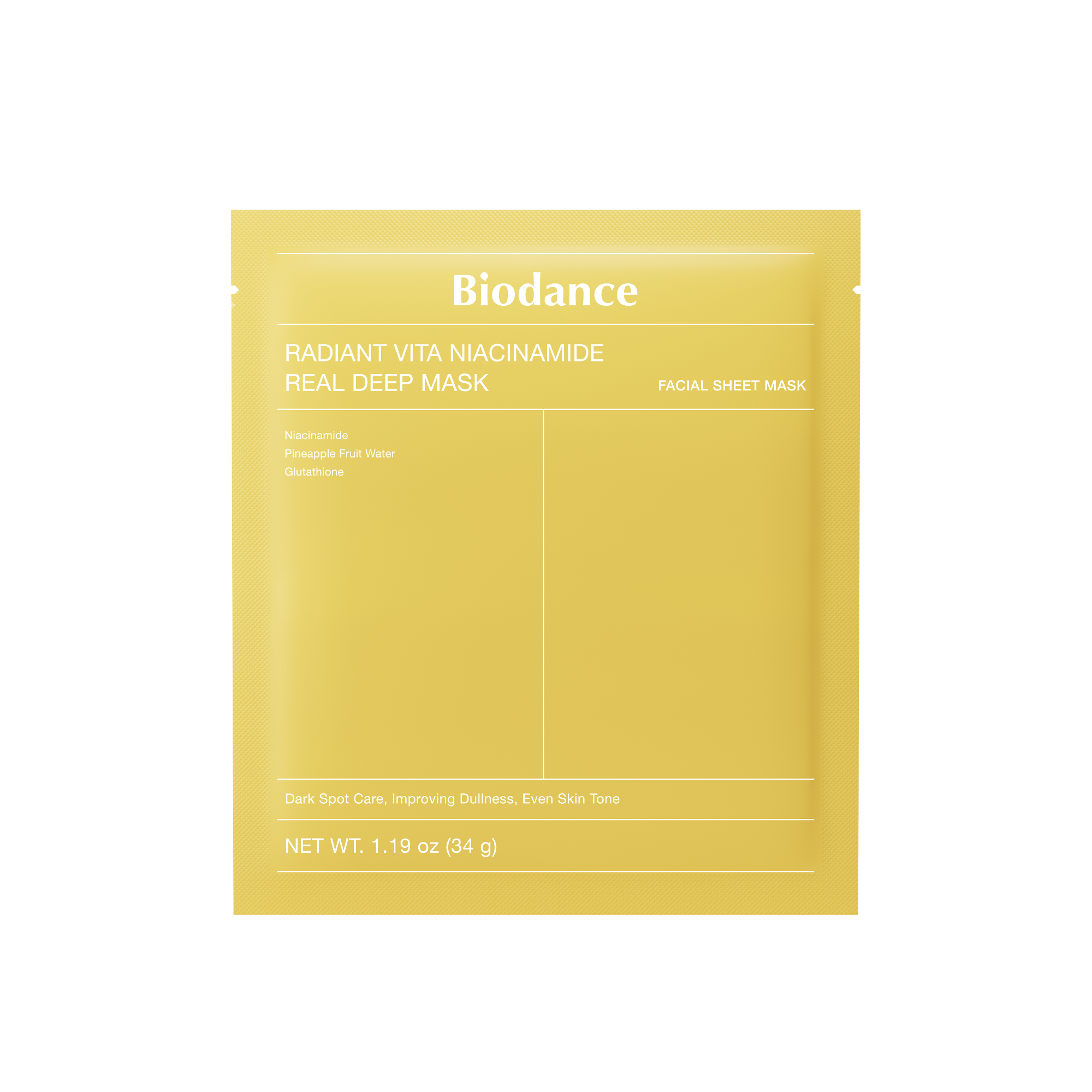 Biodance - Vita Niacinamide - Pack De 4 Masques Hydrogel Anti-taches À La Niacinamide - 136g
