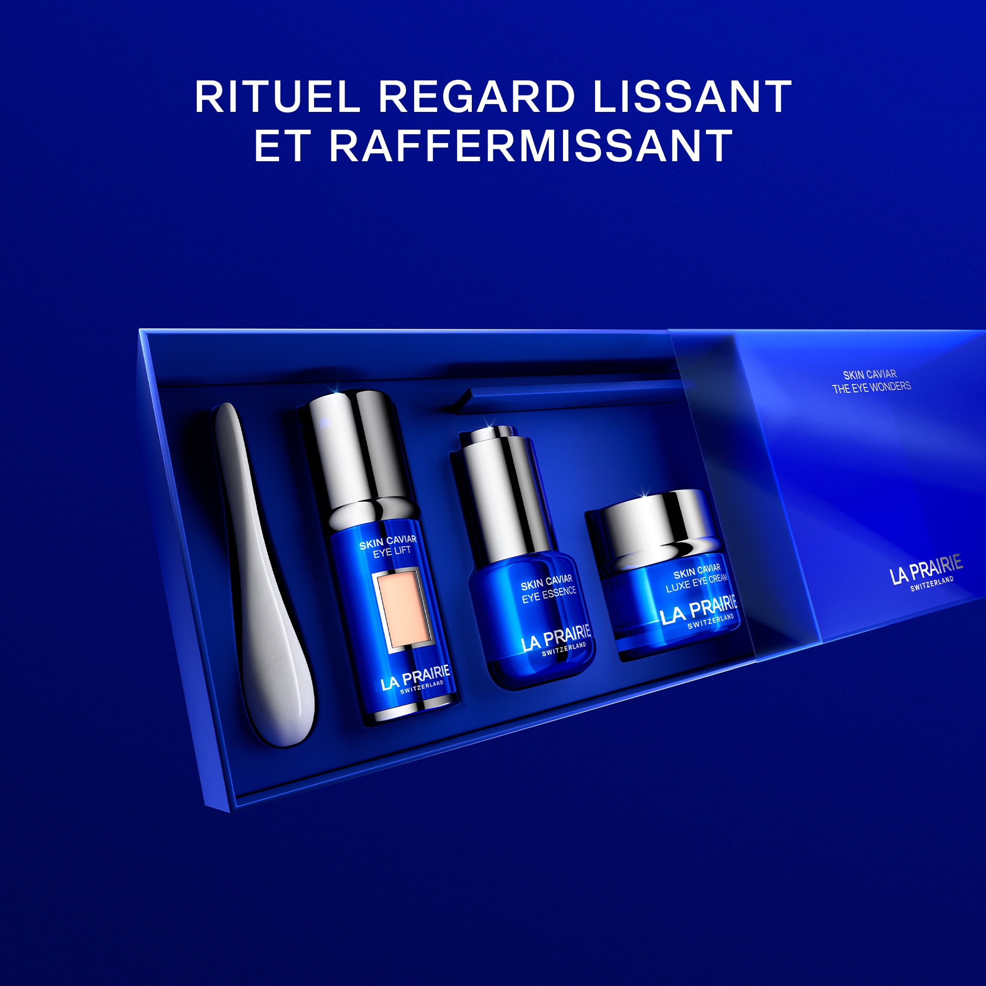 33ML La Prairie SKIN CAVIAR Coffret - essence yeux + lift regard + crème yeux + outil de massage  1 of 4 