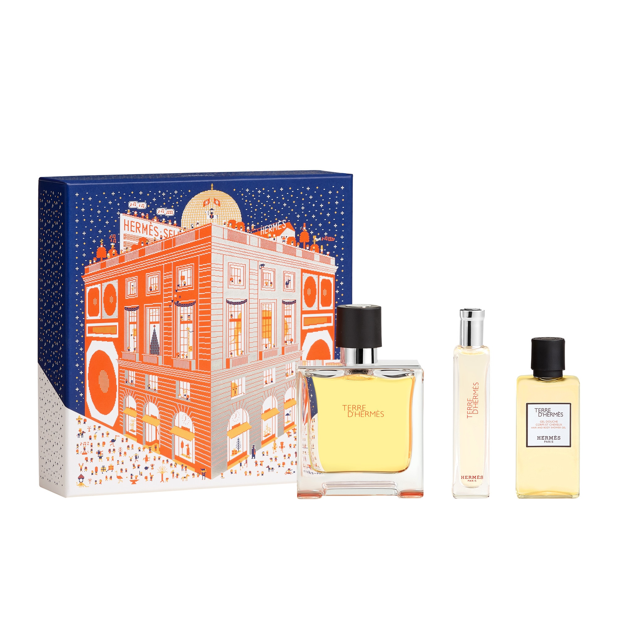 Hermès TERRE D'HERMÈS Coffret parfum + miniature + gel douche corps&cheveux 1 of 3