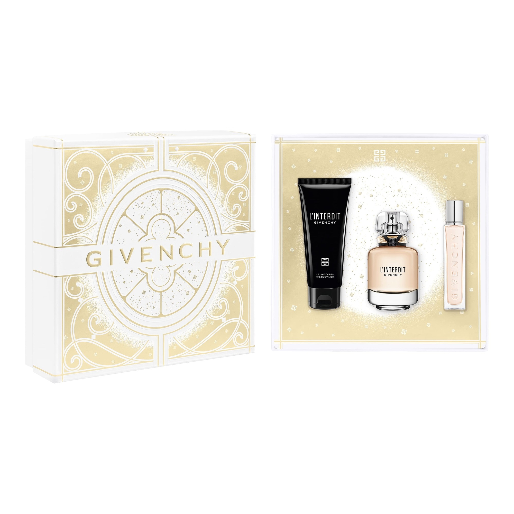 Coffret eau de parfum + lotion hydratante pour le corps + vaporisateur de voyage