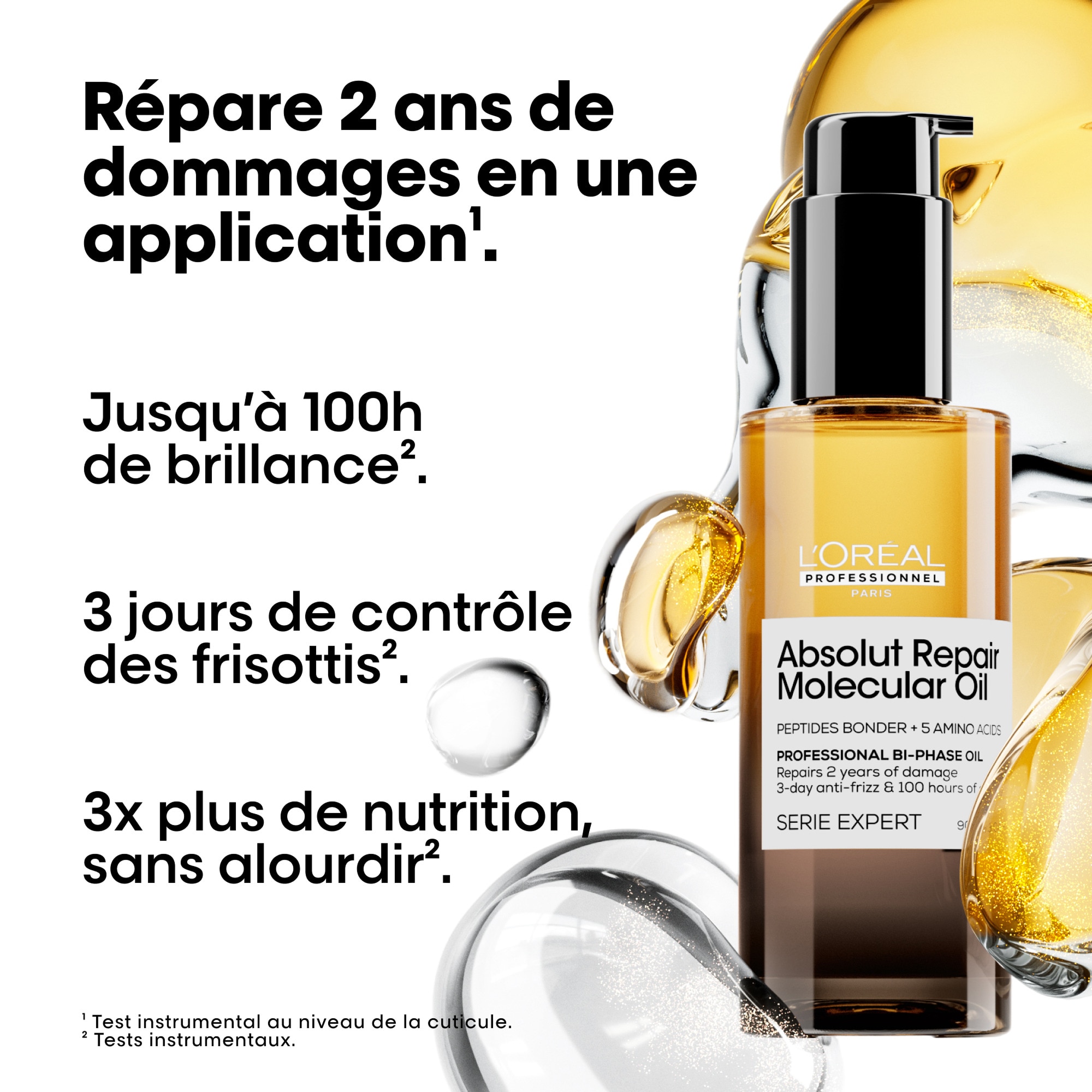 90mL L'ORÉAL PROFESSIONNEL ABSOLUT REPAIR MOLECULAR Huile bi-phase 1 of 4