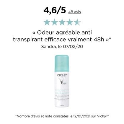 125ML VICHY V HYPOALLERGENIQUE Déodorant 48h anti-transpirant  1 of 4 