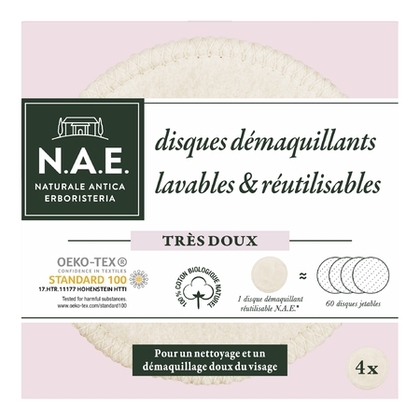  N.A.E. DEMAQUILLANT Disques démaquillants visage cotons réutilisables  1 of 2 