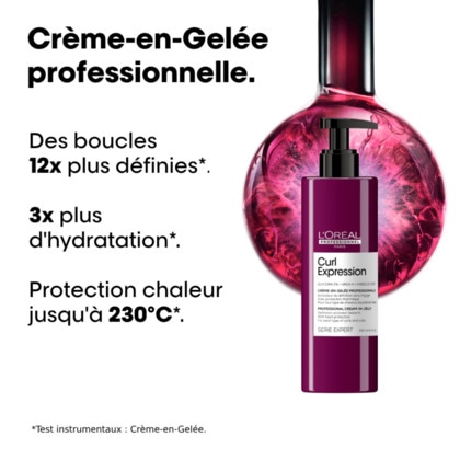 Crème-en-gelée activatrice de définition sans rinçage avec protection thermique