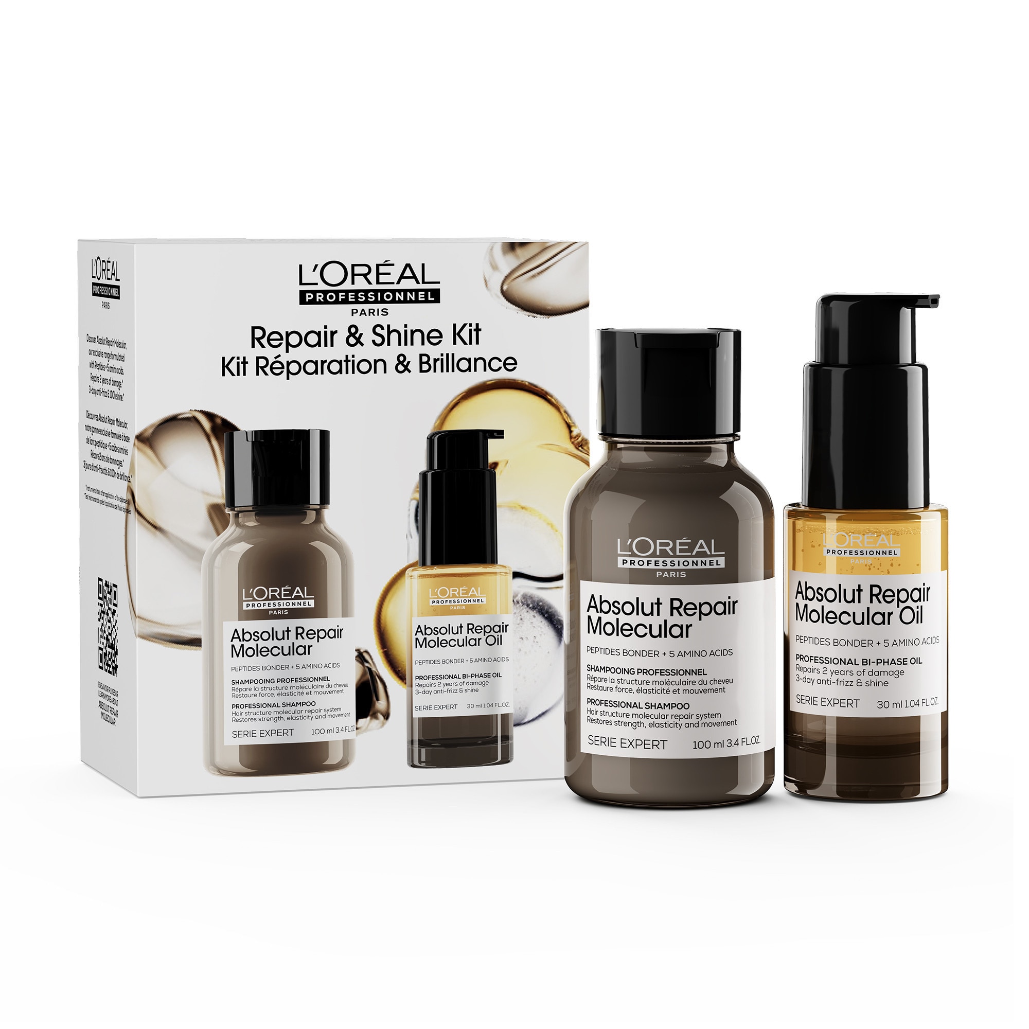  L'ORÉAL PROFESSIONNEL SERIE EXPERT ABSOLUT REPAIR MOLECULAR Coffret - duo shampoing et huile  Coffret - duo shampoing et huile