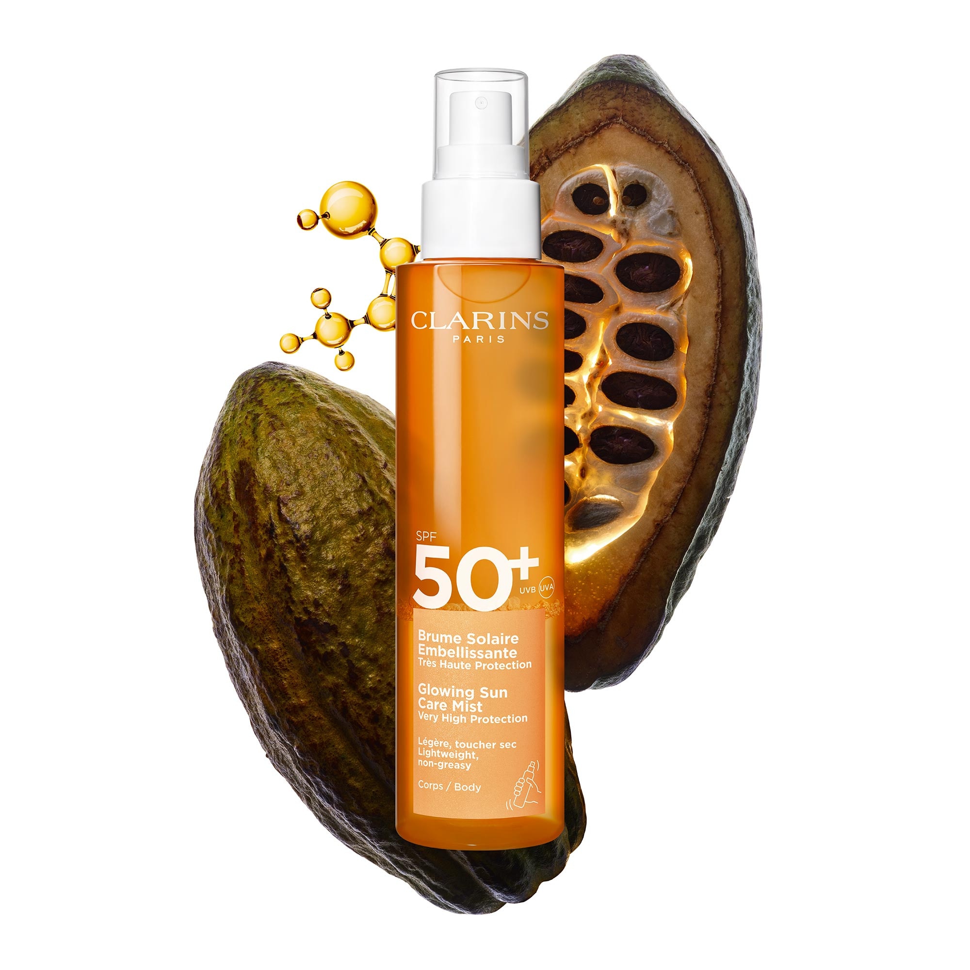 Brume solaire embellissante très haute protection corps spf50+