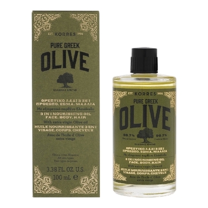 100ML KORRES PURE GREEK OLIVE Huile nourrissante 3 en 1 visage, corps & cheveux, Olive  1 of 2 