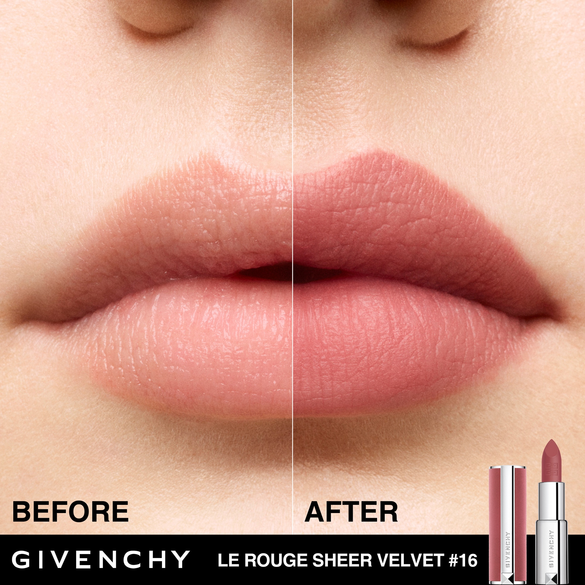 GIVENCHY LE ROUGE SHEER VELVET Rouge à lèvres mat effet floutant - rechargeable 1 of 4