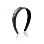  BALMAIN HAIR ACCESSOIRES Serre-tête cuir noir  1 of 2 Serre-tête cuir noir